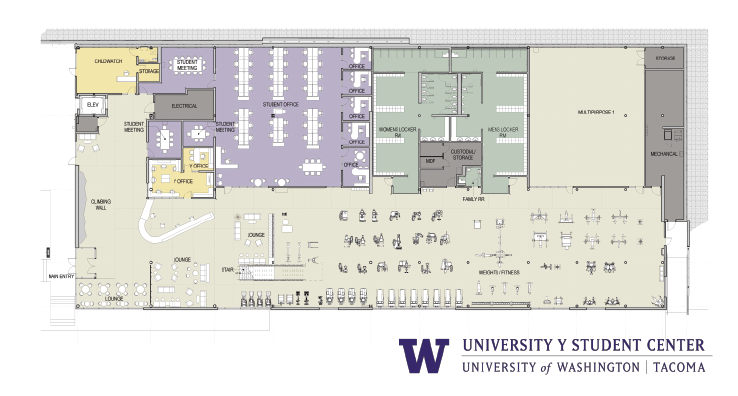 Floor plan for first floor of the UWY