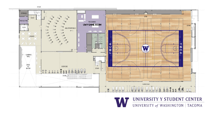 Floor plan of second floor of UWY