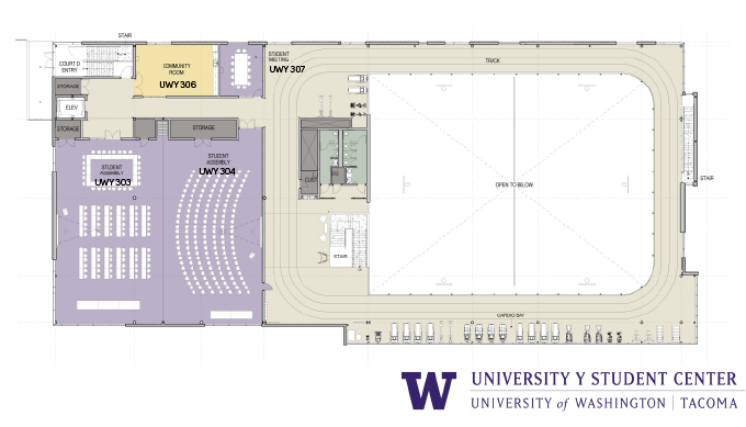 Floor plan of third floor of UWY