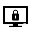 Computer screen with lock icon