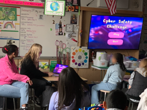 Photo of the Fry Innovation Award utilizing their project in elementary classrooms