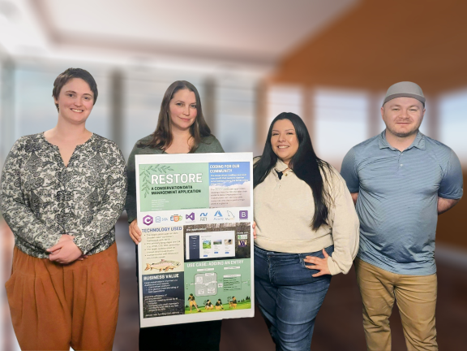 Photo of the Green River Coalition Team. Left to right: Celina Schlecht, Kari Stephenson, Alondra Ramirez-Perez, and Andrew McDonald