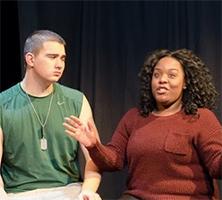Two cast members from UW Tacoma's "Water By the Spoonful"